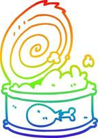 arcobaleno gradiente linea disegno cartone animato cibo in scatola vettore