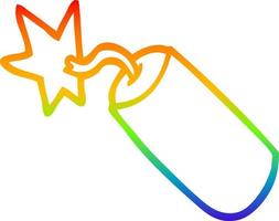arcobaleno gradiente linea disegno cartone animato dinamite vettore