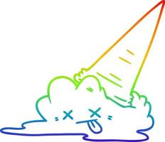 arcobaleno sfumato disegno a tratteggio gelato splatted cartone animato vettore