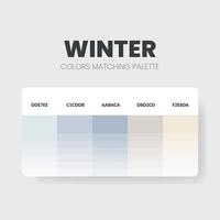 idee per le combinazioni di colori dei toni invernali. Le tavolozze dei colori sono combinazioni di tendenze e guide alle tavolozze quest'anno, un tavolo con sfumature di colore in rgb o esadecimale. un campione di colore per una moda primaverile, per la casa o per l'interior design vettore