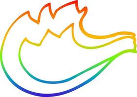 arcobaleno gradiente linea disegno cartone animato fiamma di gas blu vettore