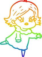 arcobaleno gradiente disegno cartone animato donna stressata vettore