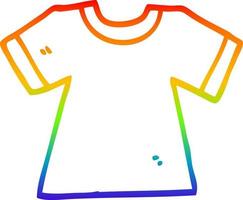 maglietta del fumetto di disegno a tratteggio sfumato arcobaleno vettore