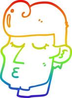 arcobaleno gradiente linea disegno cartone animato bell'uomo vettore