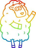 arcobaleno gradiente disegno pecore cartone animato vettore