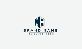 mh logo design template elemento di branding grafico vettoriale. vettore