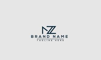 nz logo design template elemento di branding grafico vettoriale. vettore