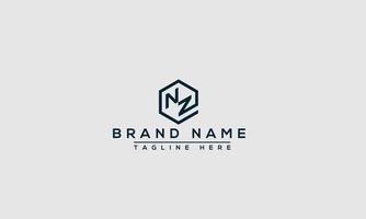 nz logo design template elemento di branding grafico vettoriale. vettore