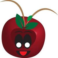 simpatico e simpatico personaggio mela rossa frutta icon.apple cartoon. vettore