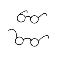 set di occhiali disegnati a mano in stile doodle. vettore, minimalismo, cornice monocromatica vettore