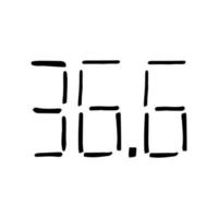 36,6 scarabocchio disegnato a mano. , scandinavo, nordico, minimalismo, monocromatico icona normale misurazione della salute della temperatura corporea vettore