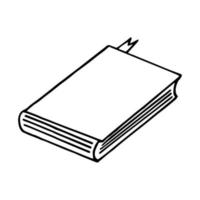 libro disegnato a mano in stile doodle. vettore, minimalismo, monocromatico. apprendimento, conoscenza, lettura di fiabe vettore