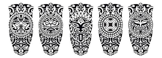 set di tatuaggi in stile maori per gambe o spalle. vettore