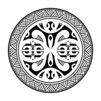 tatuaggio tribale modello di disegno vettore mandala polinesiano, ornamento maori rosetta geometrica circleshape