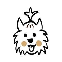yorkshire terrier semplice testa di doodle vettore