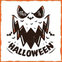 felice halloween festa spaventosa zucca illustrazione stampa citazione retrò vintage t-shirt svg design vettore