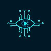 icona simbolo occhi cyborg perfetto per il concetto di intelligenza artificiale vettore