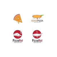 logo del caffè della pizza, icona della pizza, emblema per un ristorante fast food. vettore