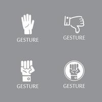 gesti delle mani e lingua dei segni isolati vettore