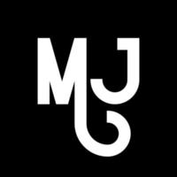 design del logo della lettera mj. lettere iniziali mj logo icona. modello di progettazione logo minimal lettera astratta mj. mj lettera disegno vettoriale con colori neri. logo MJ