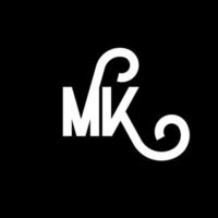 design del logo della lettera mk. lettere iniziali mk logo icona. modello di progettazione logo minimal lettera astratta mk. mk lettera disegno vettoriale con colori neri. logo mk