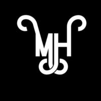design del logo della lettera m. lettere iniziali mh logo icona. modello di progettazione logo minimal lettera astratta mh. mh lettera disegno vettoriale con colori neri. mh logo
