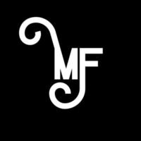 design del logo della lettera mf. lettere iniziali mf logo icona. modello di progettazione logo minimal lettera astratta mf. mf lettera disegno vettoriale con colori neri. logo mf