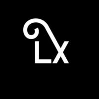 disegno del logo della lettera lx. lettere iniziali lx icona logo. modello di progettazione logo minimal lettera astratta lx. lx lettera disegno vettoriale con colori neri. logo lx