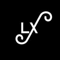 disegno del logo della lettera lx. lettere iniziali lx icona logo. modello di progettazione logo minimal lettera astratta lx. lx lettera disegno vettoriale con colori neri. logo lx