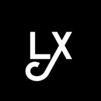 disegno del logo della lettera lx. lettere iniziali lx icona logo. modello di progettazione logo minimal lettera astratta lx. lx lettera disegno vettoriale con colori neri. logo lx