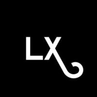 disegno del logo della lettera lx. lettere iniziali lx icona logo. modello di progettazione logo minimal lettera astratta lx. lx lettera disegno vettoriale con colori neri. logo lx