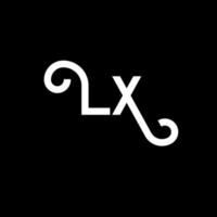 disegno del logo della lettera lx. lettere iniziali lx icona logo. modello di progettazione logo minimal lettera astratta lx. lx lettera disegno vettoriale con colori neri. logo lx