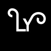 ly lettera logo design. lettere iniziali ly icona del logo. modello di progettazione del logo minimale lettera astratta ly. ly lettera disegno vettoriale con colori neri. ly logo