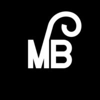 design del logo della lettera mb. icona del logo mb lettere iniziali. modello di progettazione logo minimal lettera astratta mb. vettore di progettazione di lettere mb con colori neri. logo MB