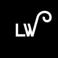 lw lettera logo design. lettere iniziali lw logo icona. modello di progettazione logo minimal lettera astratta lw. lw lettera disegno vettoriale con colori neri. lw logo