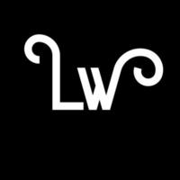 design del logo della lettera lw. lettere iniziali lw logo icona. modello di progettazione logo minimal lettera astratta lw. lw lettera disegno vettoriale con colori neri. lw logo