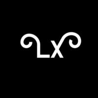 disegno del logo della lettera lx. lettere iniziali lx icona logo. modello di progettazione logo minimal lettera astratta lx. lx lettera disegno vettoriale con colori neri. logo lx