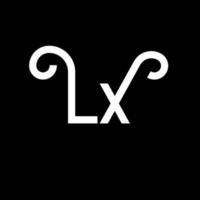 disegno del logo della lettera lx. lettere iniziali lx icona logo. modello di progettazione logo minimal lettera astratta lx. lx lettera disegno vettoriale con colori neri. logo lx