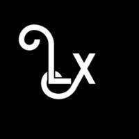 disegno del logo della lettera lx. lettere iniziali lx icona logo. modello di progettazione logo minimal lettera astratta lx. lx lettera disegno vettoriale con colori neri. logo lx