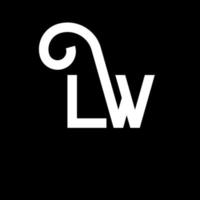 design del logo della lettera lw. lettere iniziali lw logo icona. modello di progettazione logo minimal lettera astratta lw. lw lettera disegno vettoriale con colori neri. lw logo