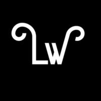 design del logo della lettera lw. lettere iniziali lw logo icona. modello di progettazione logo minimal lettera astratta lw. lw lettera disegno vettoriale con colori neri. lw logo