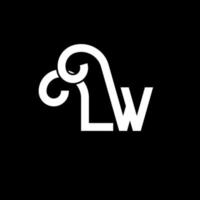 design del logo della lettera lw. lettere iniziali lw logo icona. modello di progettazione logo minimal lettera astratta lw. lw lettera disegno vettoriale con colori neri. lw logo