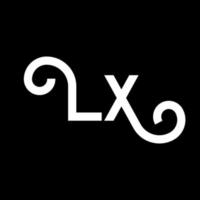 disegno del logo della lettera lx. lettere iniziali lx icona logo. modello di progettazione logo minimal lettera astratta lx. lx lettera disegno vettoriale con colori neri. logo lx