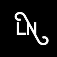 ln disegno del logo della lettera. lettere iniziali ln icona del logo. lettera astratta ln modello di progettazione logo minimale. ln vettore di progettazione di lettere con colori neri. ln logo