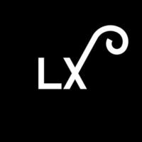 disegno del logo della lettera lx. lettere iniziali lx icona logo. modello di progettazione logo minimal lettera astratta lx. lx lettera disegno vettoriale con colori neri. logo lx