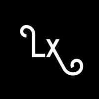 disegno del logo della lettera lx. lettere iniziali lx icona logo. modello di progettazione logo minimal lettera astratta lx. lx lettera disegno vettoriale con colori neri. logo lx