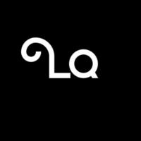 lq lettera logo design. lettere iniziali lq logo icona. modello di progettazione logo minimal lettera astratta lq. lq lettera disegno vettoriale con colori neri. lq logo