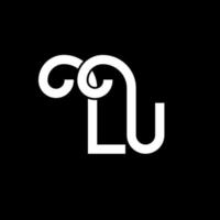 lu lettera logo design. lettere iniziali lu logo icona. modello di progettazione logo minimal lettera astratta lu. lu lettera disegno vettoriale con colori neri. lu logo