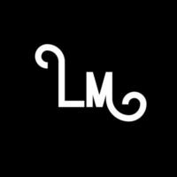 design del logo della lettera lm. lettere iniziali lm logo icona. modello di progettazione logo minimal lettera astratta lm. lm lettera disegno vettoriale con colori neri. logo lm