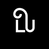 lu lettera logo design. lettere iniziali lu logo icona. modello di progettazione logo minimal lettera astratta lu. lu lettera disegno vettoriale con colori neri. lu logo